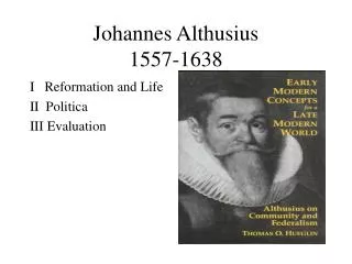 Johannes Althusius 1557-1638