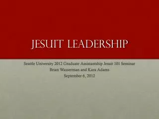 Jesuit Leadership