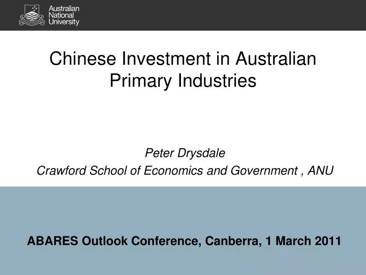 chinese investment in australian primary industries