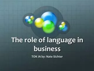 The role of language in business
