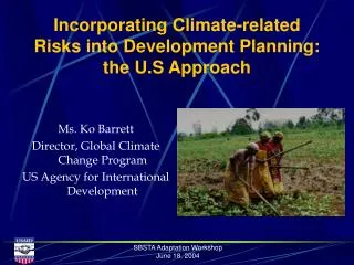 Incorporating Climate-related Risks into Development Planning: the U.S Approach