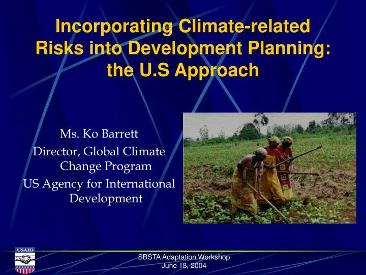incorporating climate related risks into development planning the u s approach