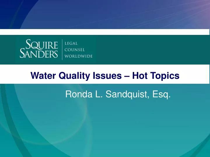 water quality issues hot topics