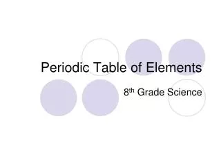 Periodic Table of Elements