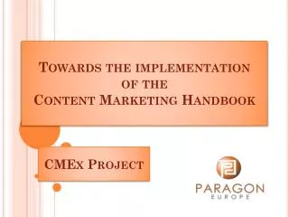 towards the implementation of the content marketing handbook