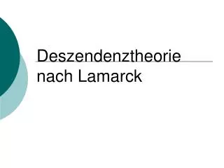 deszendenztheorie nach lamarck