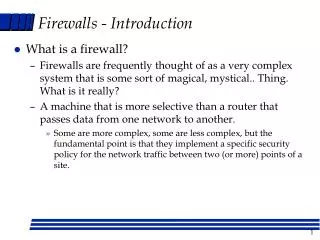 Firewalls - Introduction