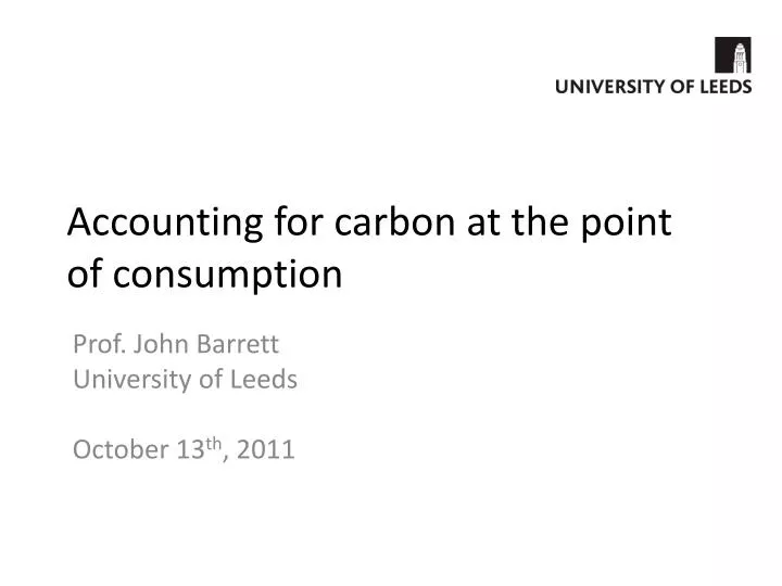 accounting for carbon at the point of consumption