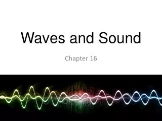 Waves and Sound