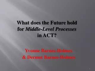 What does the Future hold for Middle-Level Processes in ACT?
