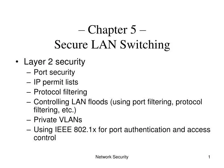 chapter 5 secure lan switching
