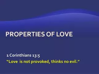 Properties of Love