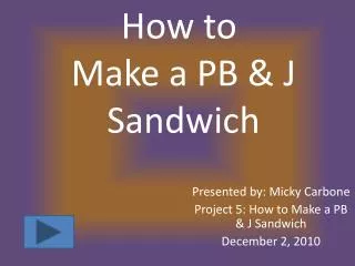 How to Make a PB &amp; J Sandwich