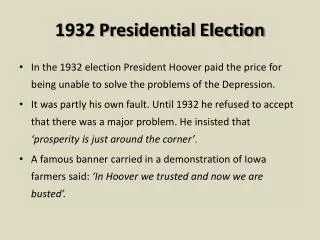 1932 Presidential Election