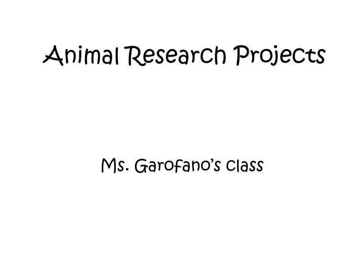 animal research projects