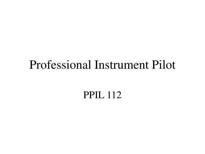 professional instrument pilot