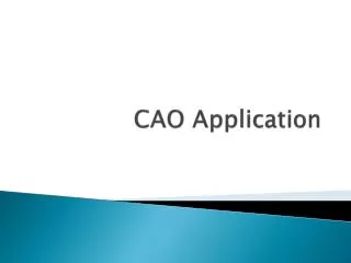 CAO Application