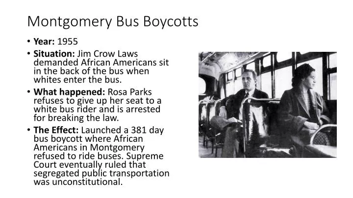 montgomery bus boycotts