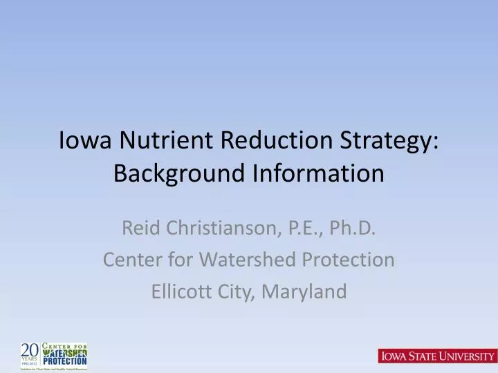 iowa nutrient reduction strategy background information