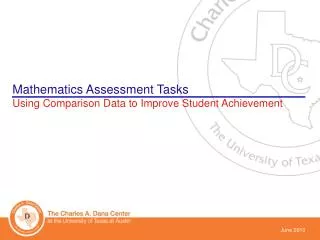 Mathematics Assessment Tasks Using Comparison Data to Improve Student Achievement
