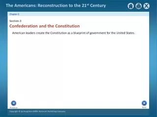 American leaders create the Constitution as a blueprint of government for the United States.