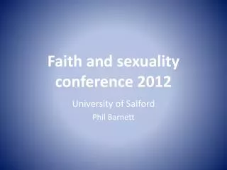 Faith and sexuality conference 2012