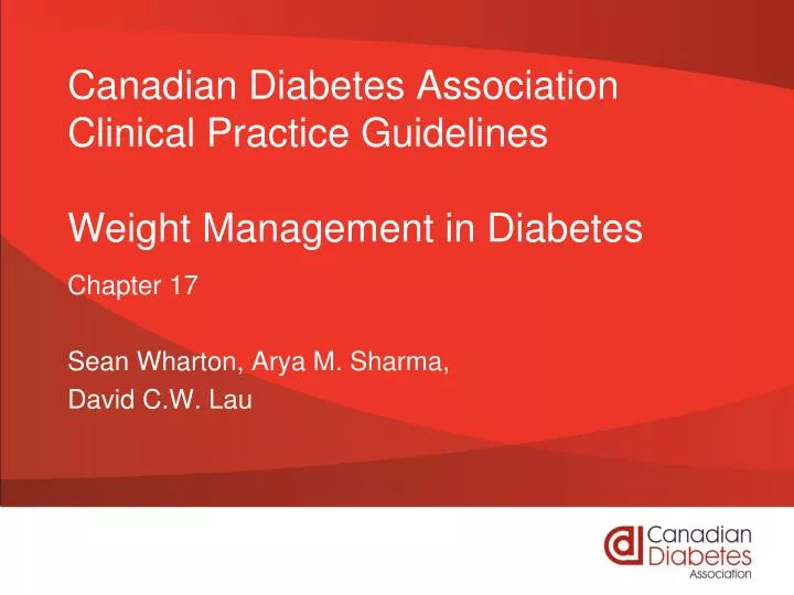 canadian diabetes association clinical practice guidelines weight management in diabetes