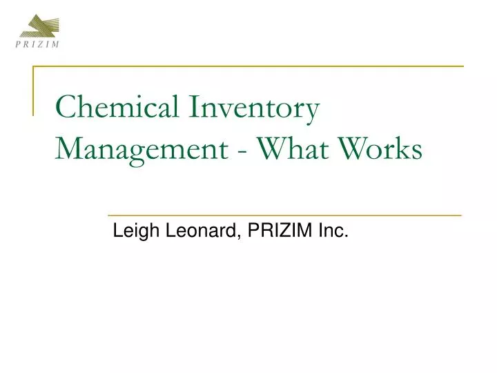 chemical inventory management what works