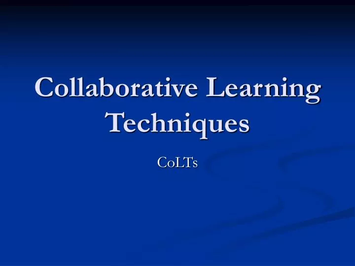 collaborative learning techniques