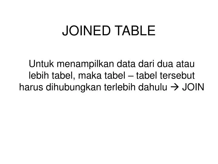 joined table