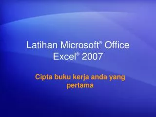 latihan microsoft office excel 2007