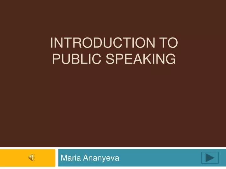 introduction to public speaking