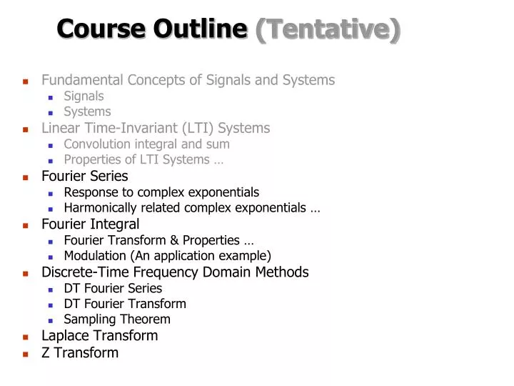 course outline tentative