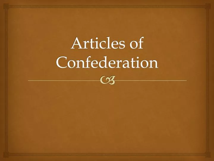 articles of confederation