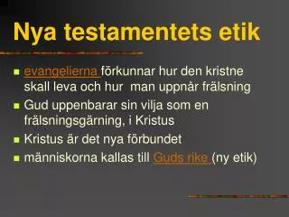 nya testamentets etik