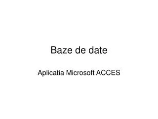 baze de date