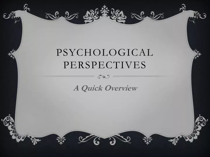 psychological perspectives