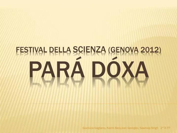 festival della scienza genova 2012 par d xa