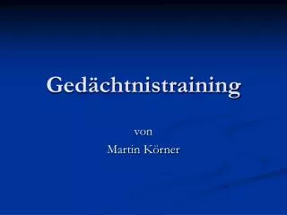 ged chtnistraining