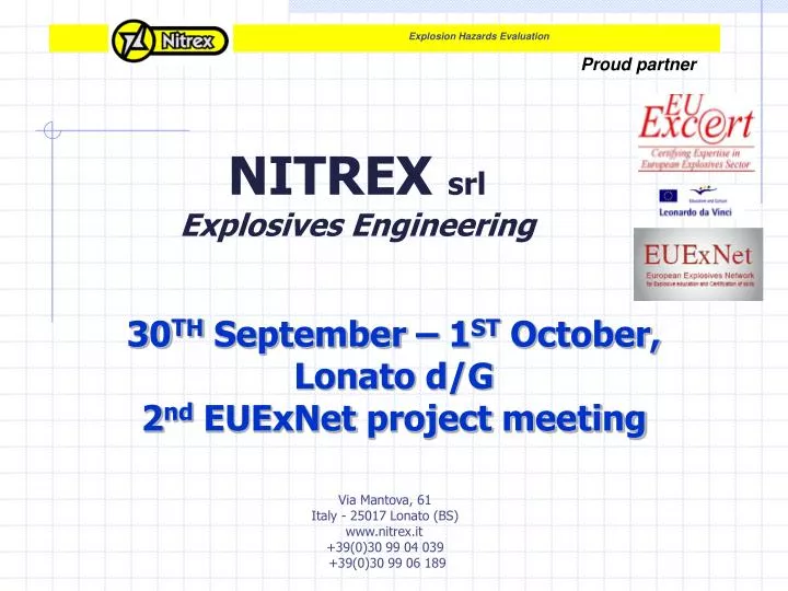 nitrex srl explosives engineering