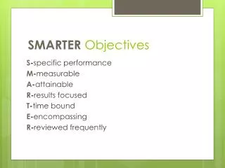 SMARTER Objectives