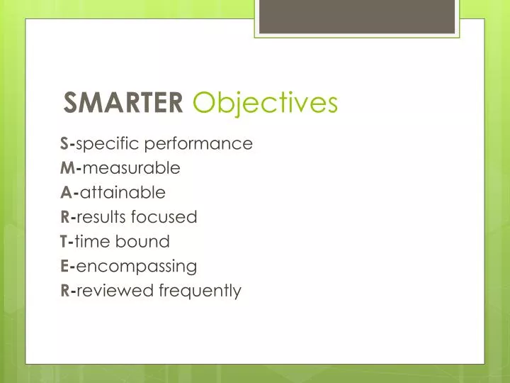smarter objectives