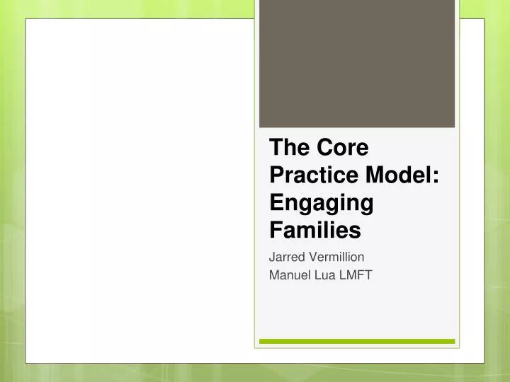 the core practice model engaging families