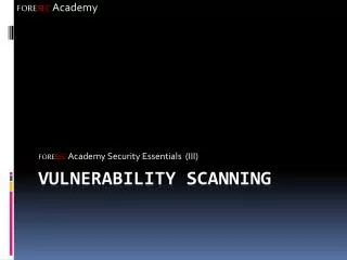 Vulnerability Scanning
