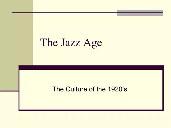 the jazz age