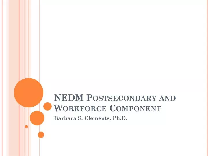 nedm postsecondary and workforce component