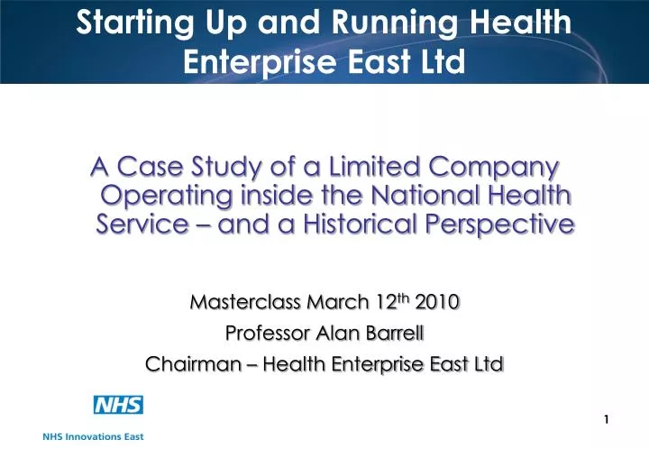 starting up and running health enterprise east ltd