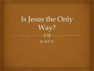 Is Jesus the Only Way?