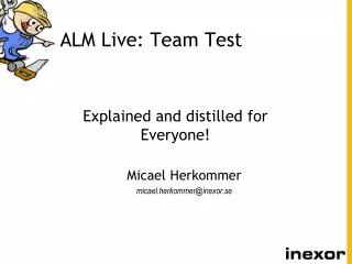 ALM Live: Team Test