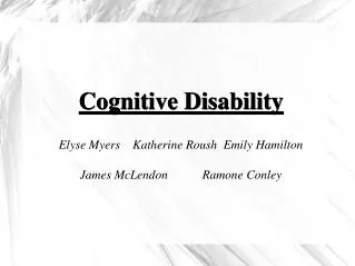 What is a Cognitive Disability?
